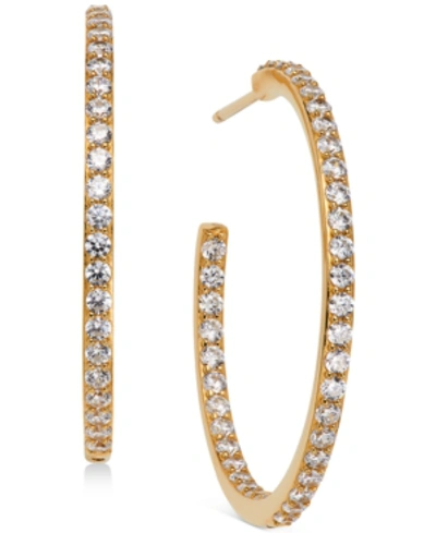 Shop Ava Nadri Medium Cubic Zirconia In & Out Hoop Earrings, 1.125" In Gold