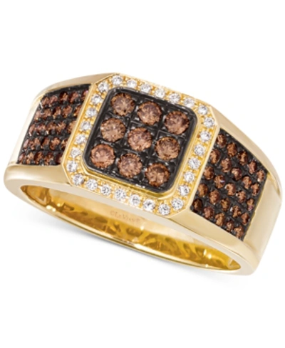 Shop Le Vian Chocolatier Men's Diamond Cluster Ring (7/8 Ct. T.w.) In 14k Gold