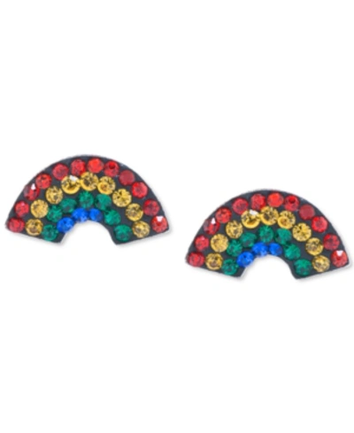 Shop Giani Bernini Crystal Rainbow Stud Earrings In Sterling Silver