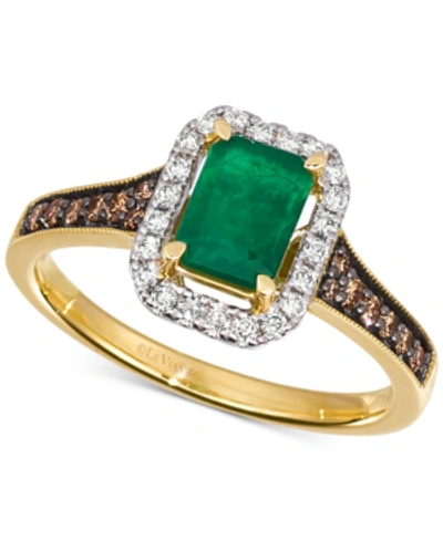 Shop Le Vian Costa Smeralda Emerald (5/8 Ct. T.w.) & Diamond (1/3 Ct. T.w.) Ring In 14k Gold