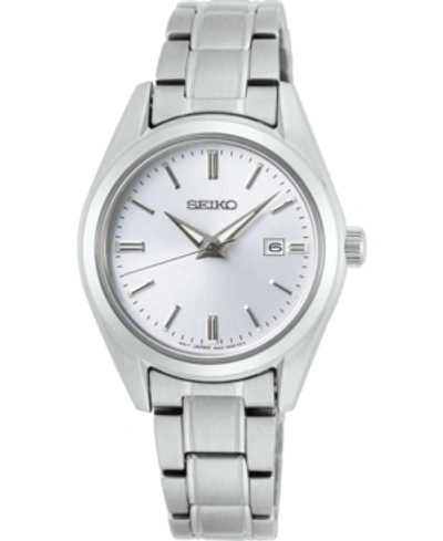 Shop Seiko Women's Essentials Stainless Steel Bracelet Watch 29.8mm In Silver
