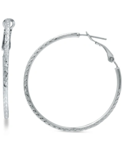 Shop Giani Bernini Twist Hoop Earrings In Sterling Silver Or 18k Gold Plate Over Sterling Silver, 40mm, Created For Mac