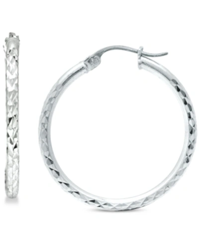 Shop Giani Bernini Small Twist Hoop Earrings In Sterling Silver, 20mm, Created For Macy's