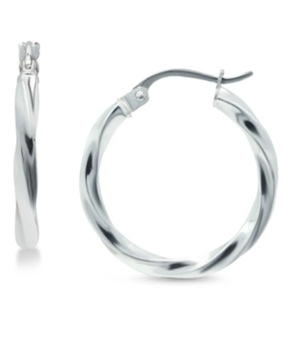 Shop Giani Bernini Twist Hoop Earrings In Sterling Silver, Created For Macy's