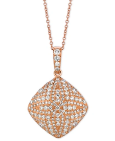 Shop Le Vian Vanilla Diamonds Square 18" Pendant Necklace (7/8 Ct. T.w.) In 14k Rose Gold
