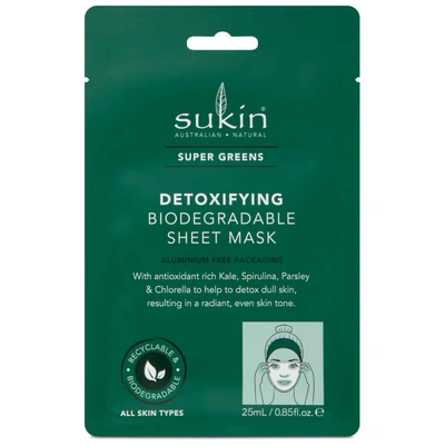 Shop Sukin Super Greens Detoxifying Sheet Mask Sachet 200ml (pack Of 8)