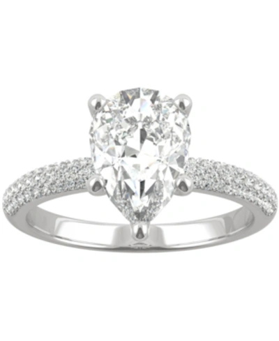 Shop Charles & Colvard Moissanite Pear Engagement Ring (2-3/8 Ct. T.w. Dew) In 14k White Gold