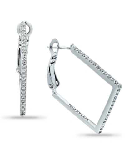 Giani Bernini Cubic Zirconia Square Hoop Earrings In 18k Gold-plated Sterling Silver, Created For Macy's In Silver