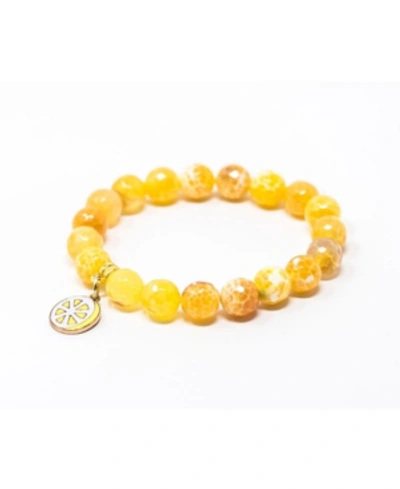 Shop Katie's Cottage Barn Agate Give Back Bracelet In Yellow