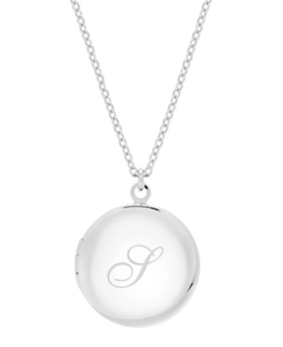 Brook & York Silver Plated Isla Initial Long Locket Necklace In Silver S