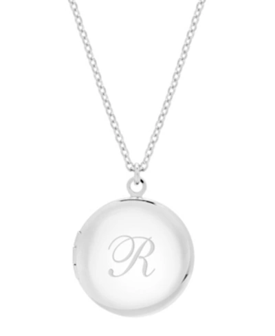 Brook & York Silver Plated Isla Initial Long Locket Necklace In Silver R