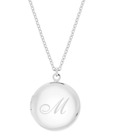 Brook & York Silver Plated Isla Initial Long Locket Necklace In Silver M