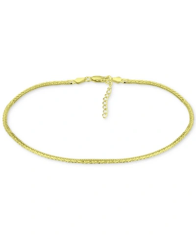 Giani Bernini Double Row Ankle Bracelet, Created For Macy's In Gold Over Silver