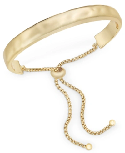 Shop Style & Co Hammered Bolo Bracelet, Created For Macy's In Gold