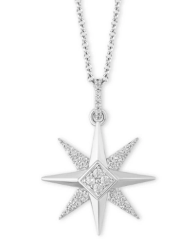 Shop Hallmark Diamonds Tokens By  Celestial Star Joy Pendant (1/6 Ct. T.w.) In Sterling Silver, 16" + 2" E