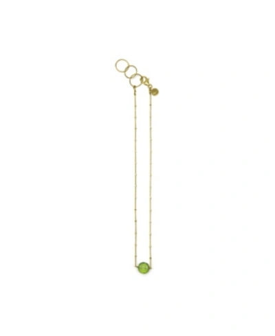 Shop Roberta Sher Designs Diamond Cut 14k Gold Fill Chain Necklace With Fully Faceted Round Peridot In Gold - Fill