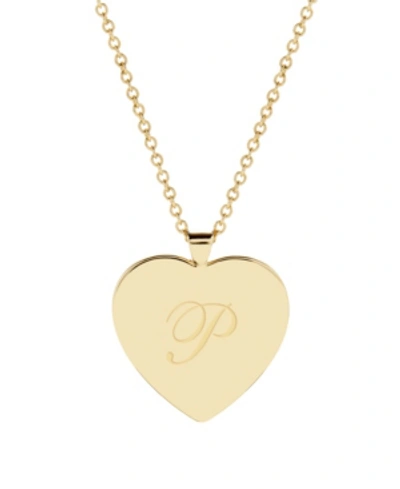Shop Brook & York Isabel Initial Heart Gold-plated Pendant Necklace In Gold - P