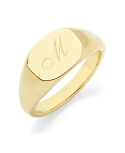 Shop Brook & York Reagan Initial Signet Gold-plated Ring In Gold - M