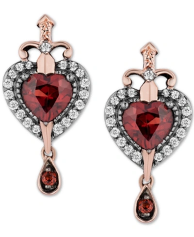 Shop Enchanted Disney Fine Jewelry Enchanted Disney Garnet (1-1/10 Ct. T.w.) & Diamond (1/5 Ct. T.w.) Evil Queen Villains Drop Earrings In Sterling Silver