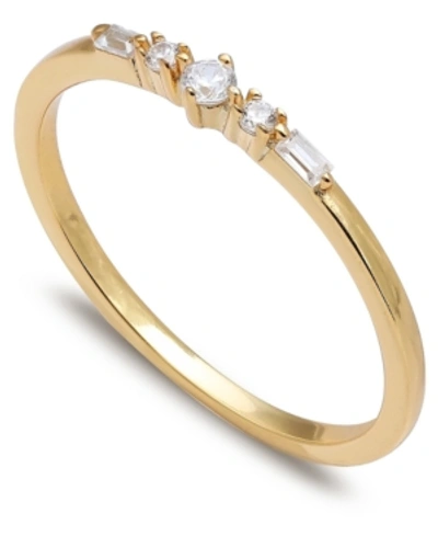 Giani Bernini Cubic Zirconia Baguette Band In 18k Gold-plated Sterling Silver, Created For Macy's In Gold Over Silver