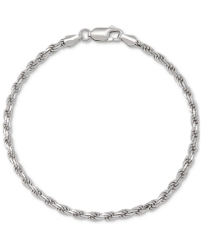 Shop Giani Bernini Rope Link Chain Bracelet In Sterling Silver, Created For Macy's