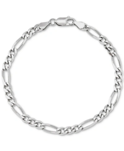 Shop Giani Bernini Figaro Link Chain Bracelet In Sterling Silver, Created For Macy's