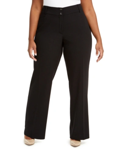Shop Alfani Plus & Petite Plus Size Curvy-fit Tummy Control Slimming Bootcut Pants, Created For Macy's In Black