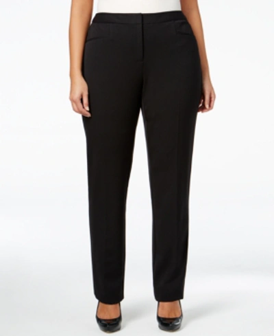 Shop Alfani Plus & Petite Plus Size Modern Straight-leg Pants, Created For Macy's In Black