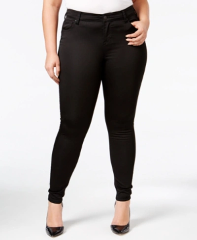 Shop Celebrity Pink Trendy Plus Size The Mid Rise Lifter Skinny Jeans In Black