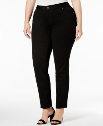 Shop Inc International Concepts Plus Size Skinny Ponte Pants, Created For Macy's In Deep Black