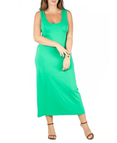 Shop 24seven Comfort Apparel Plus Size Racerback Maxi Dress In Green