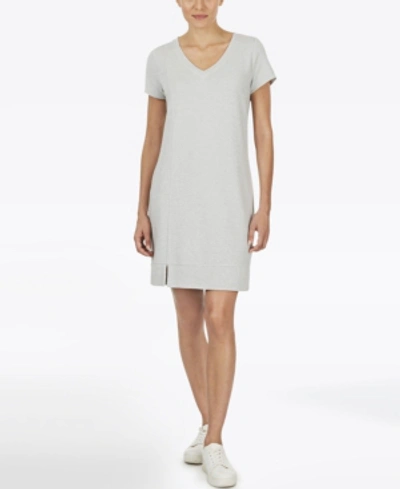 Shop Adyson Parker Plus Size Short Sleeve V-neck Knit Dress In Night Sky Combo
