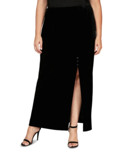 Shop Alex Evenings Plus Size Velvet Skirt In Black