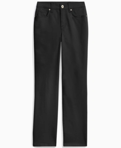 Shop Style & Co Plus Size High-rise Straight Jeans, Created For Macy's In Deep Black