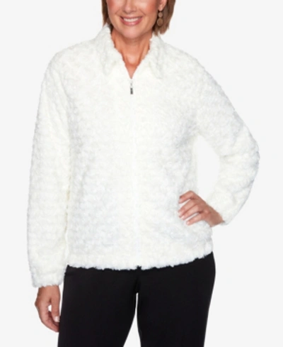 Shop Alfred Dunner Women's Plus Size Classics Faux Fur Jacket In White