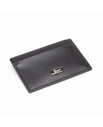 Shop Emporium Leather Co Royce Rfid Blocking Slim Credit Card Wallet In Genuine Saffiano Leather In Black