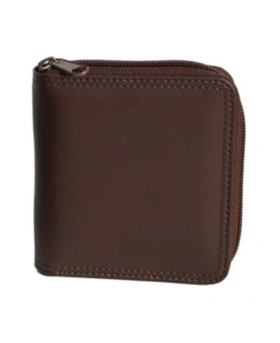 Shop Emporium Leather Co Zip Around Bifold Wallet In Brown