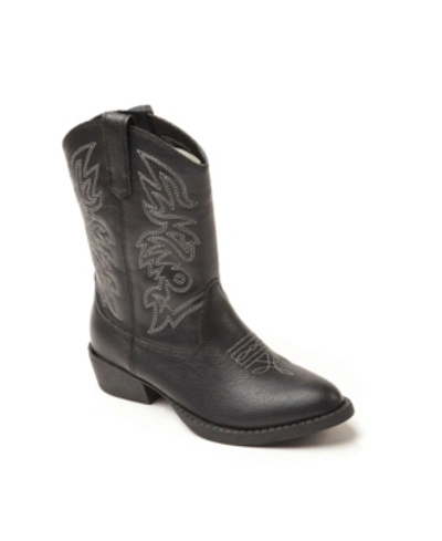 Shop Deer Stags Little Kids Ranch Unisex Pull On Western Cowboy Boot In Black