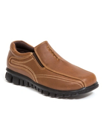 Deer Stags Little And Big Boys Stadium Sneaker Bottom Dress Comfort Slip-on In Brown