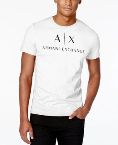 Ax Armani Exchange A Armani Exchange Men's T-shirt In White With Black Text | ModeSens