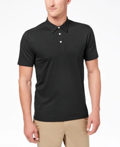 Shop Volcom Men's Banger Short Sleeve Polo Shirt In Tinted Black