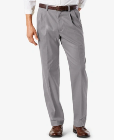 Shop Dockers Men's Easy Classic Pleated Fit Khaki Stretch Pants In Burma Grey