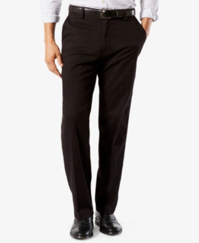 Dockers Men's Easy Classic Pleated Fit Khaki Stretch Pants In Black