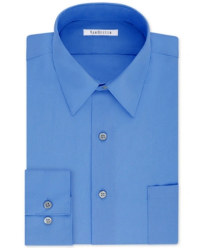Van Heusen Men's Big & Tall Classic/regular Fit Wrinkle Free Poplin Solid Dress Shirt In Pacifico