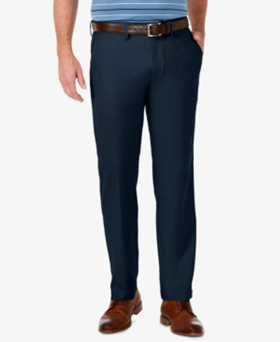 Shop Haggar Men's Cool 18 Pro Stretch Straight Fit Flat Front Dress Pants In Navy