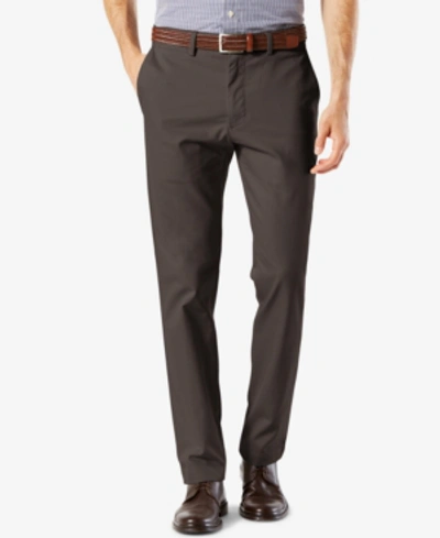 Shop Dockers Men's Signature Lux Cotton Slim Fit Stretch Khaki Pants In Charcoal Heather