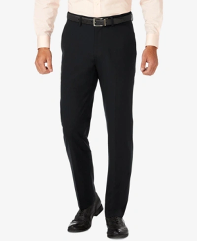 Shop Haggar J.m.  Men's 4 Way Stretch Slim Fit Flat Front Dress Pant In Black