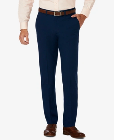 Shop Haggar J.m.  Men's 4 Way Stretch Slim Fit Flat Front Dress Pant In Blue