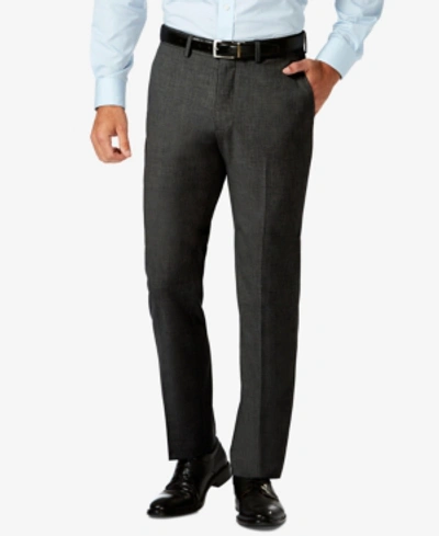Shop Haggar J.m.  Slim Fit 4-way Stretch Flat Front Dress Pants In Charcoal Heather