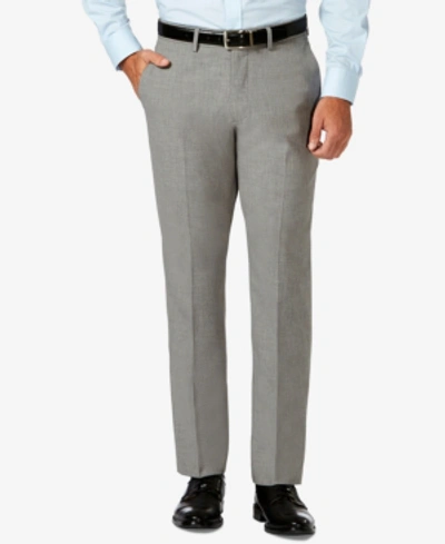 Shop Haggar J.m.  Slim Fit 4-way Stretch Flat Front Dress Pants In Light Grey